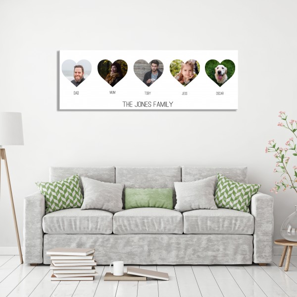 Panoramic Photo and Text Collage Canvas